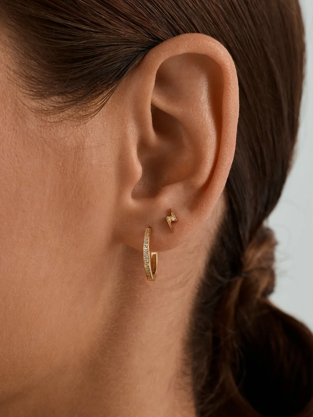 Thin Pave Crystal Hoops