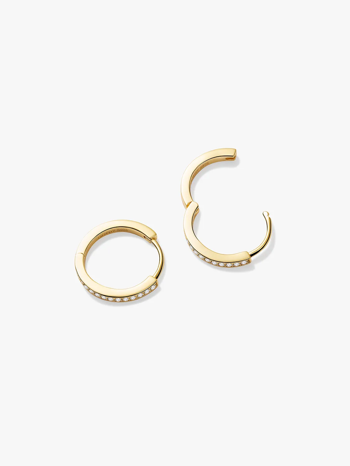 Thin Pave Crystal Hoops