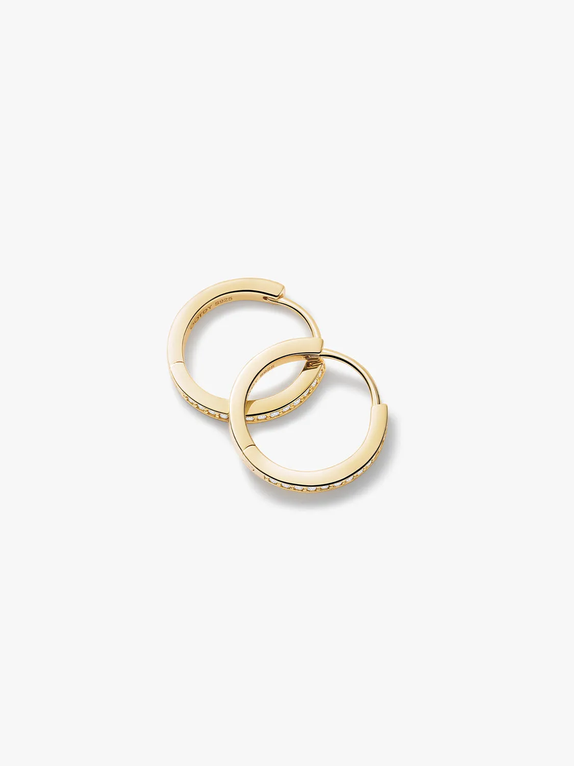 Thin Pave Crystal Hoops