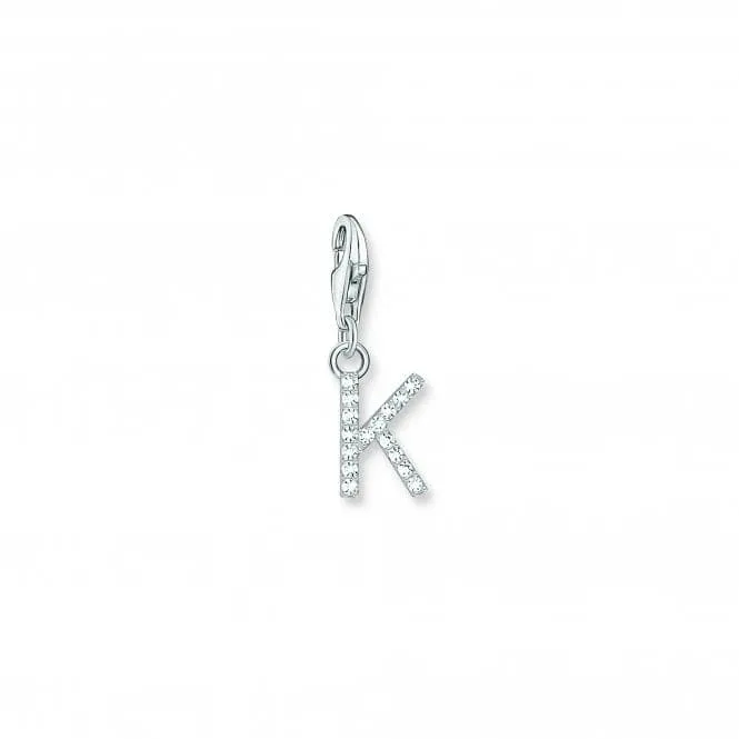 Thomas Sabo Charmista White Zirconia Letter K Charm Pendant