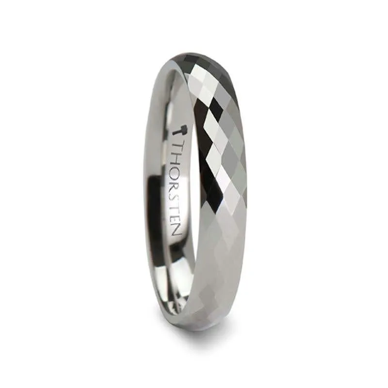 Thorsten SCOTTSDALE Diamond Faceted White Tungsten Ring - 2mm - 8mm