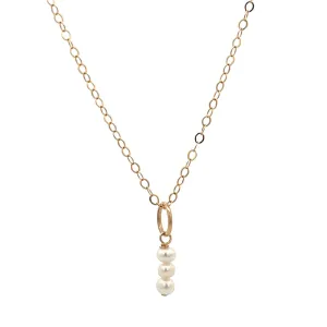 three baby pearl stick pendant necklace