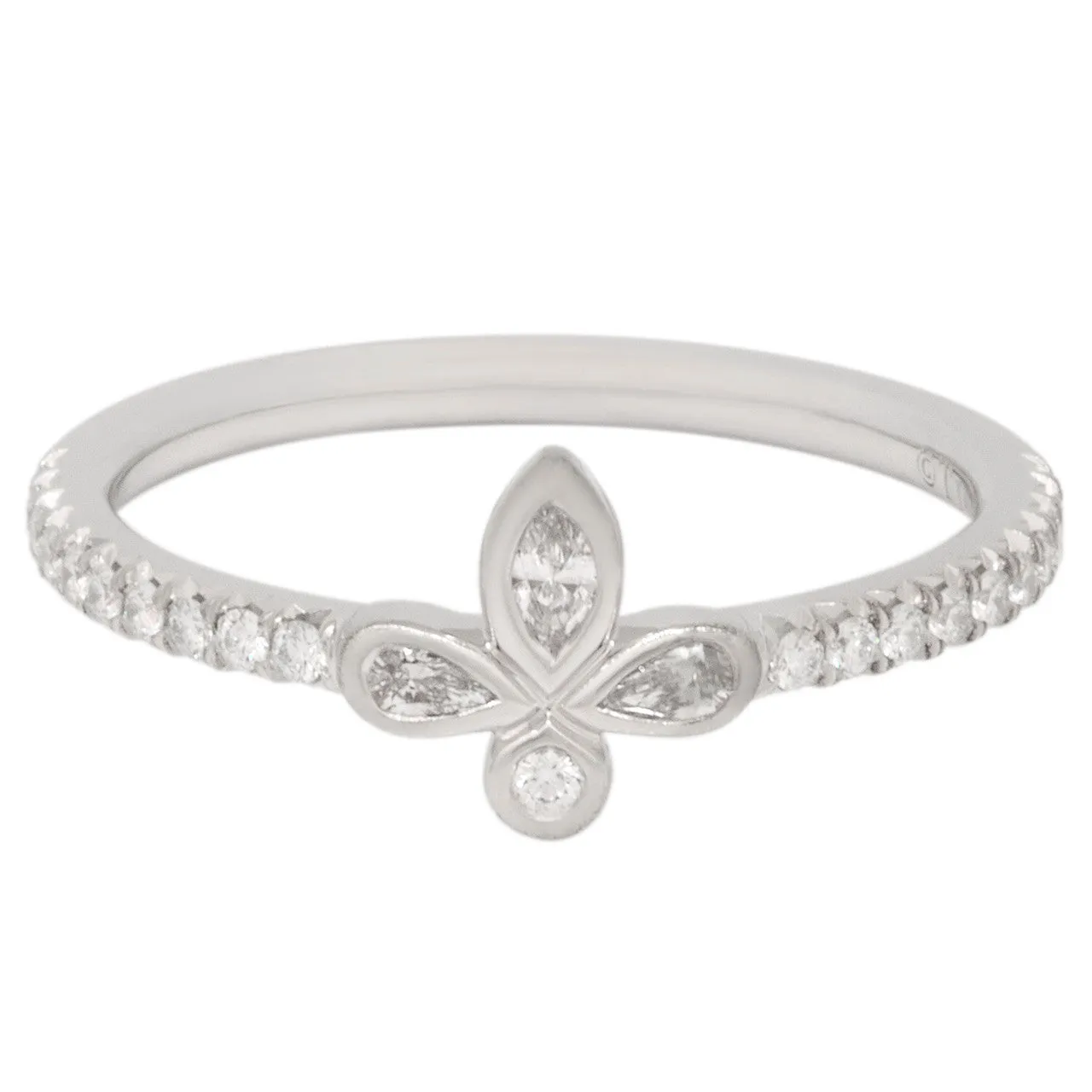 Tiffany & Co. Platinum Diamond Fleur de Lis Ring