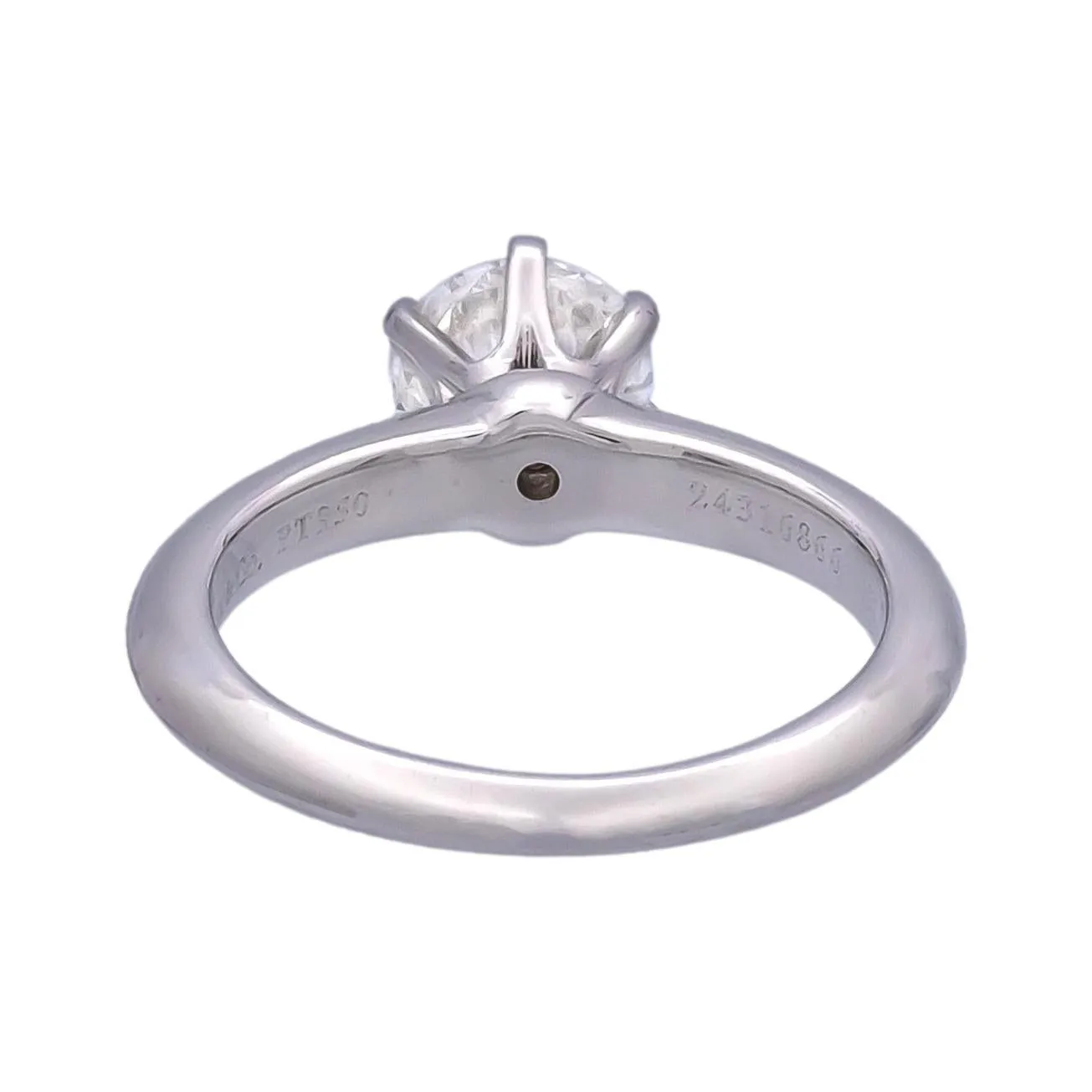 Tiffany & Co. Platinum Solitaire Round Diamond Engagement Ring .91ct H VS1