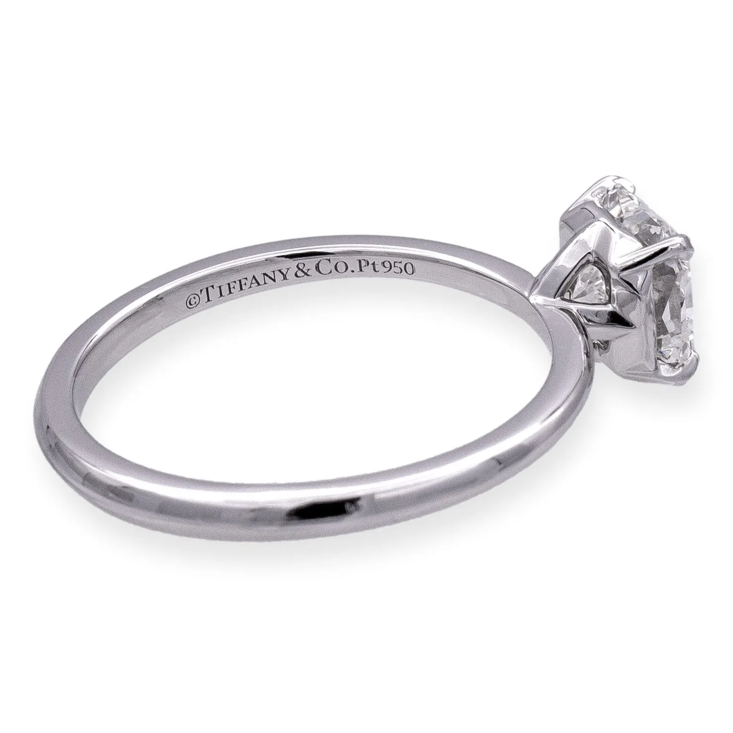 Tiffany & Co. Platinum True Cut Diamond Engagement Ring 1.04ct I VVS1