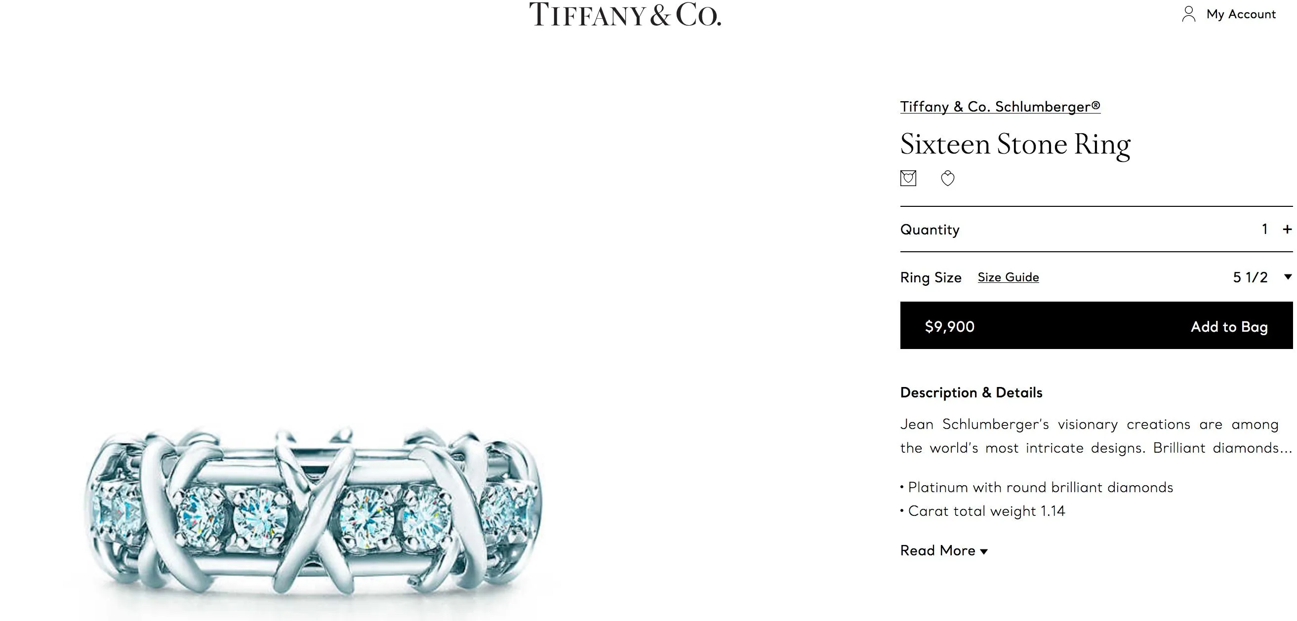 Tiffany & Co. Schlumberger Sixteen Stone Diamond Ring