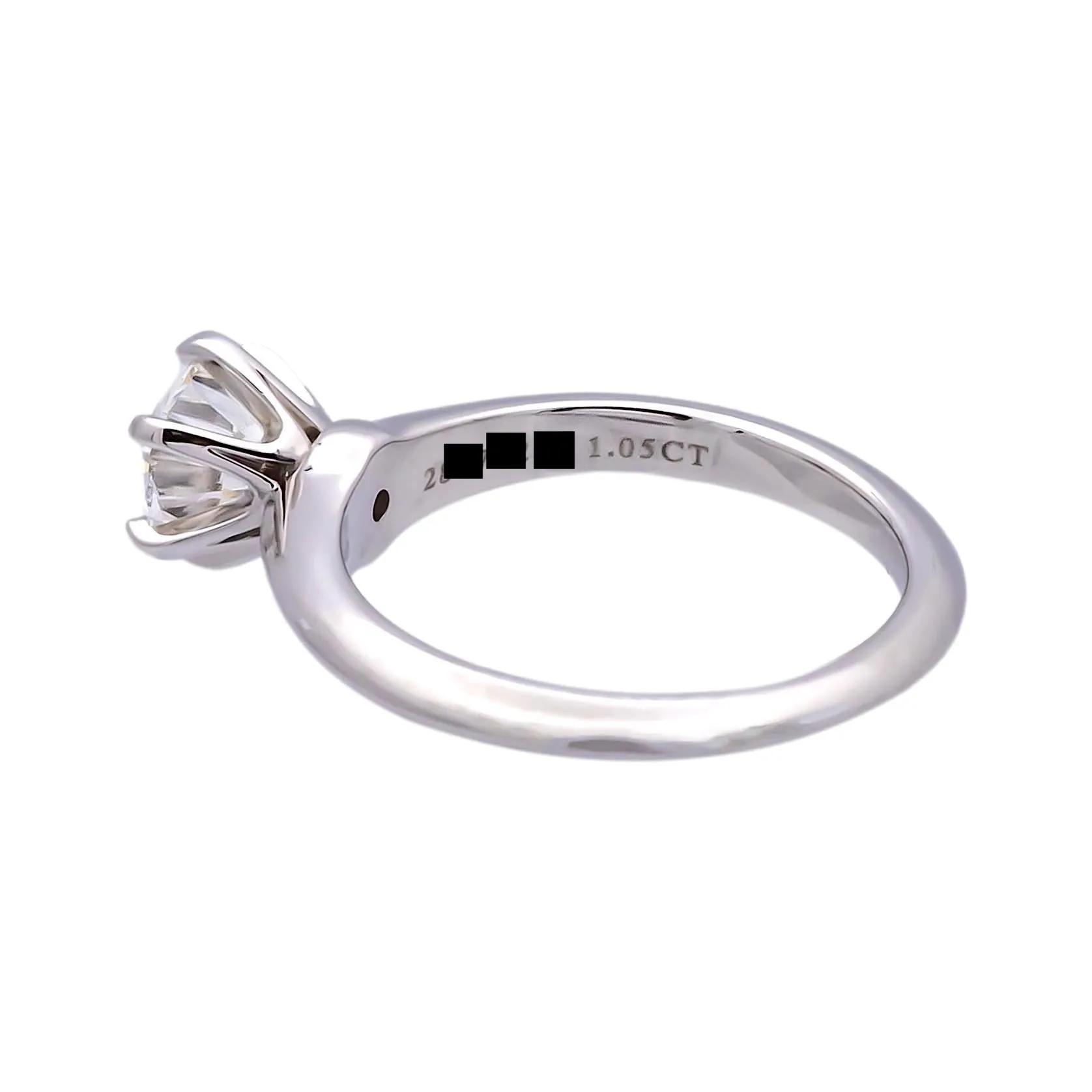 Tiffany and Co. Platinum Solitaire Round Diamond Engagement Ring 1.05 FVS2