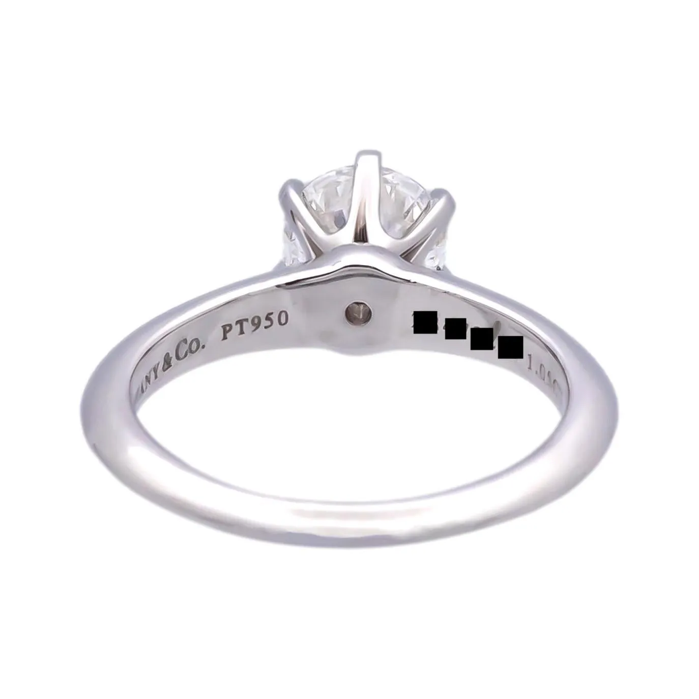 Tiffany and Co. Platinum Solitaire Round Diamond Engagement Ring 1.05 FVS2