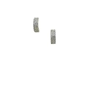 Tiny Crystal Half Hoop Post - Gold Vermeil