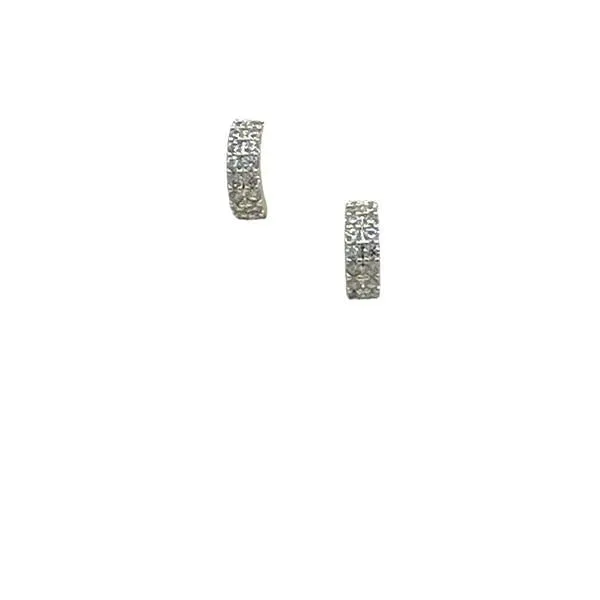 Tiny Crystal Half Hoop Post - Gold Vermeil