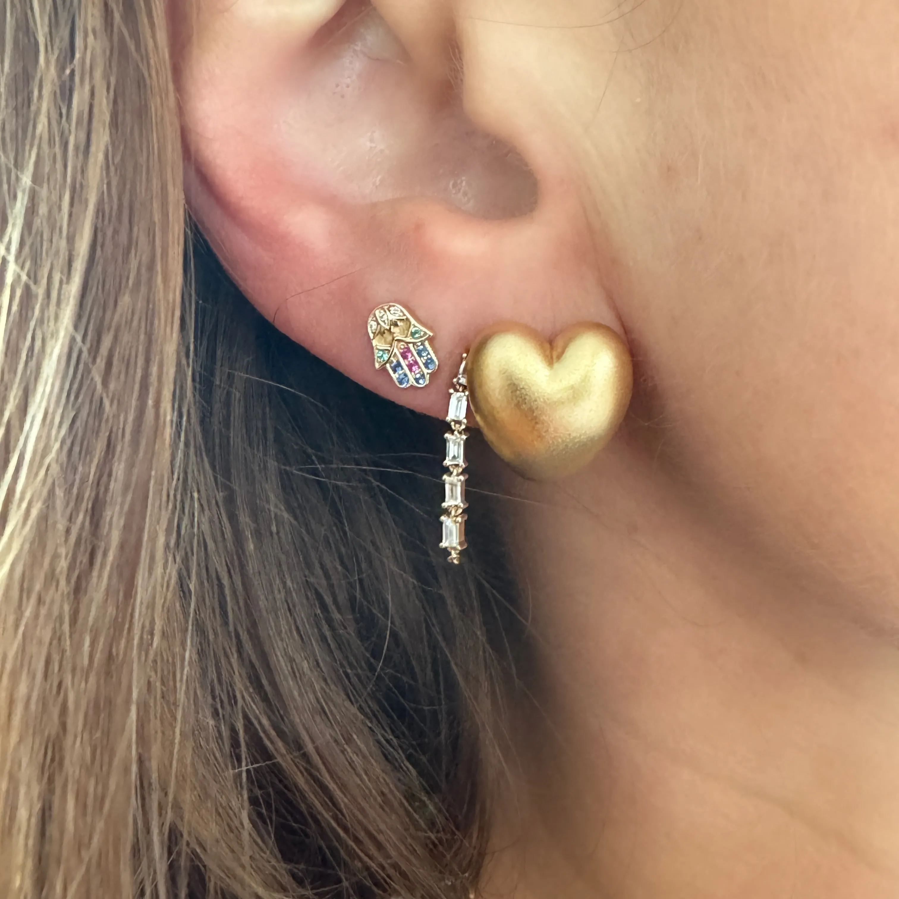 Tiny Hamsa Stud Earring