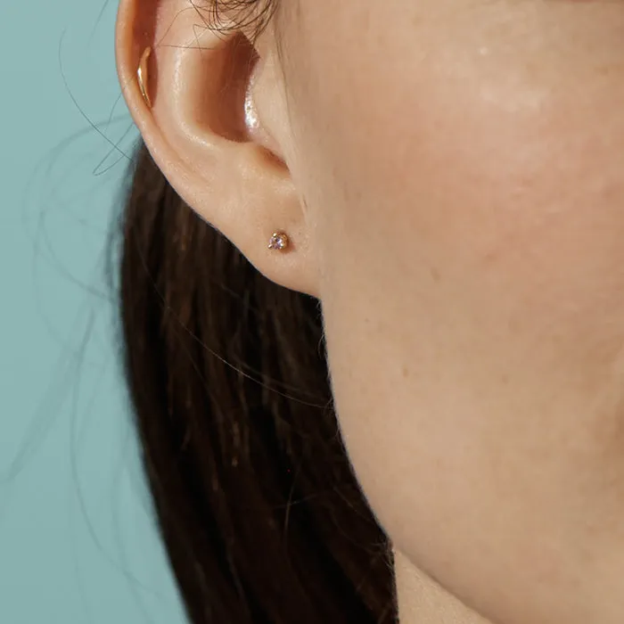 tiny pink sapphire studs - pair