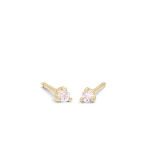 tiny pink sapphire studs - pair