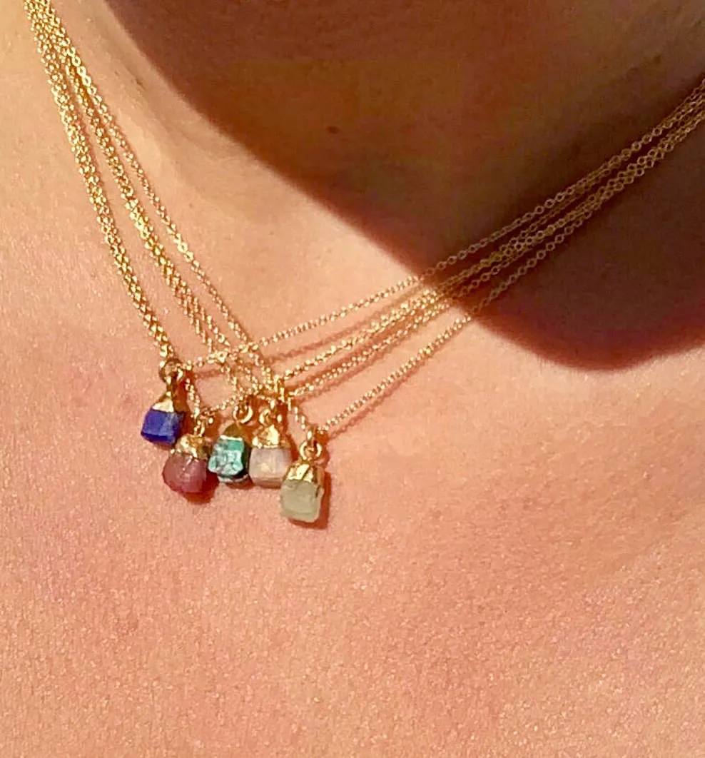 Tiny Stone Chunk Necklace