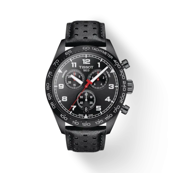 TISSOT PRS 516 CHRONOGRAPH PVD STEEL LEATHER