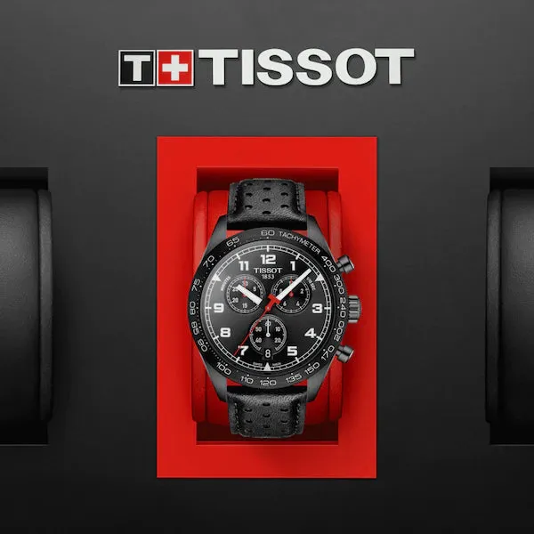 TISSOT PRS 516 CHRONOGRAPH PVD STEEL LEATHER