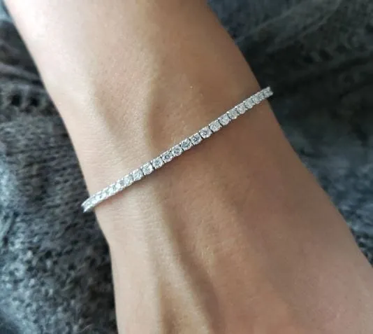 Touch of Gold 14K White Gold 4.66ct Diamond Tennis Bracelet