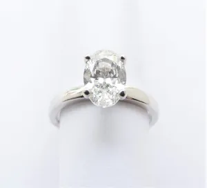 Touch of Gold Platinum 1.20ct Oval Diamond Solitaire Ring