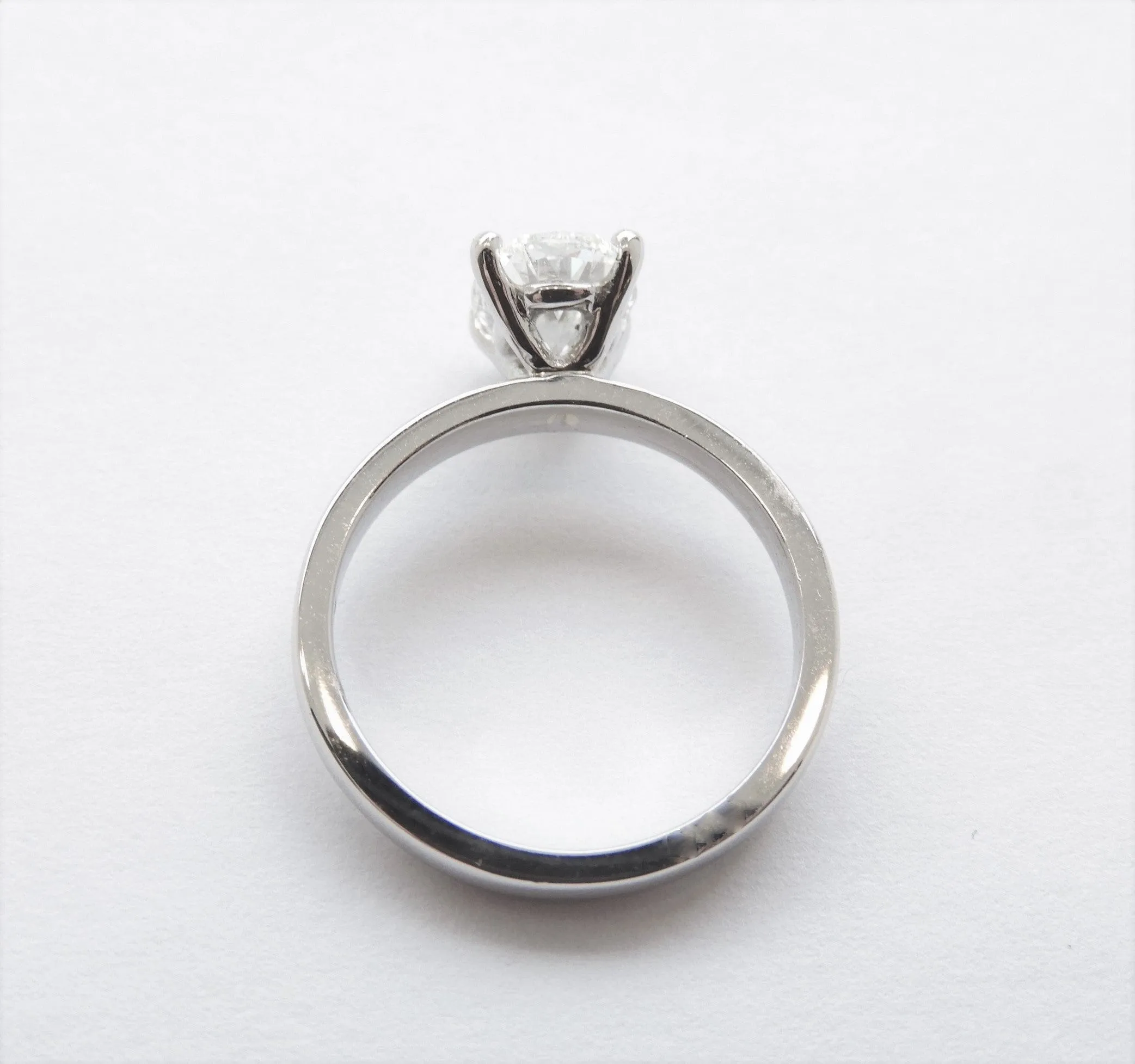 Touch of Gold Platinum 1.20ct Oval Diamond Solitaire Ring