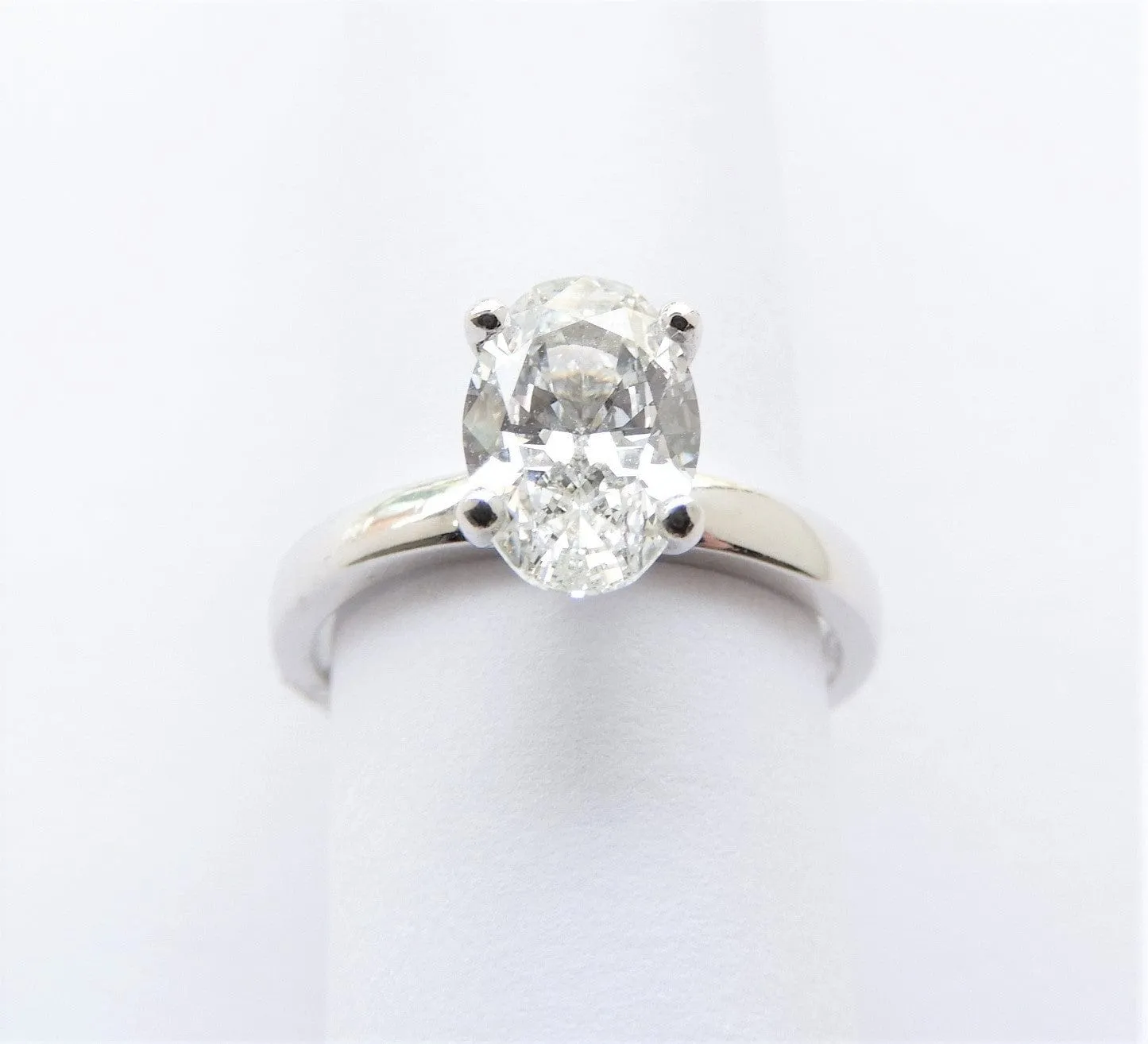 Touch of Gold Platinum 1.20ct Oval Diamond Solitaire Ring