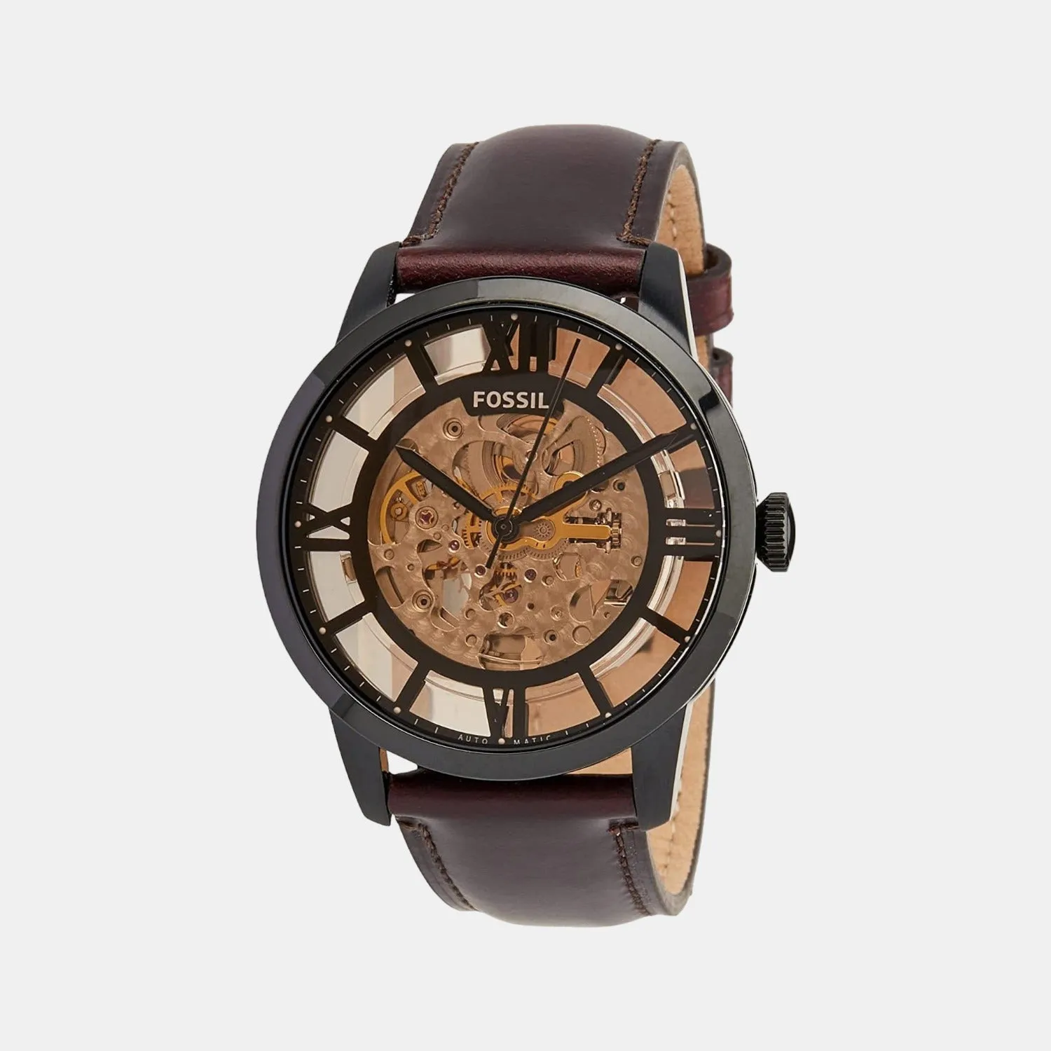 Townsman Men Automatic Dark Brown Dial Analog Leather Watch ME3098
