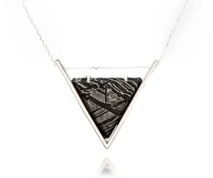 Triangle Meteorite Silver Necklace
