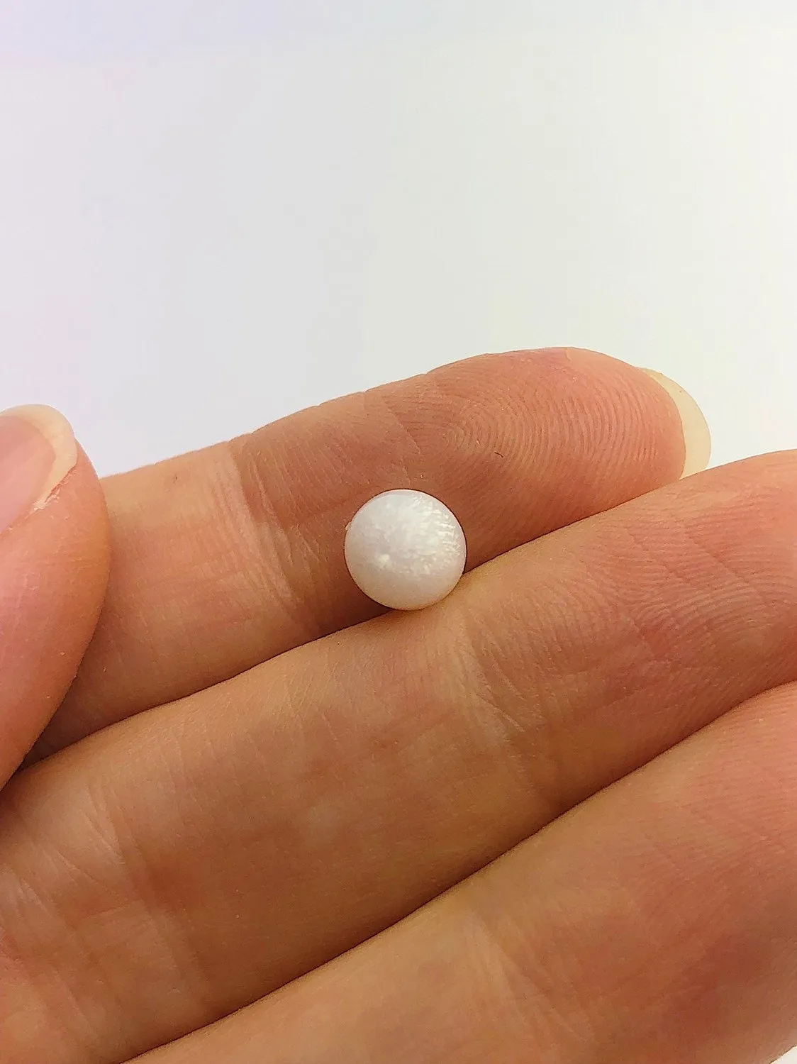 Tridacna White Clam Pearl Loose 8.33mm x 6.42mm No. 36