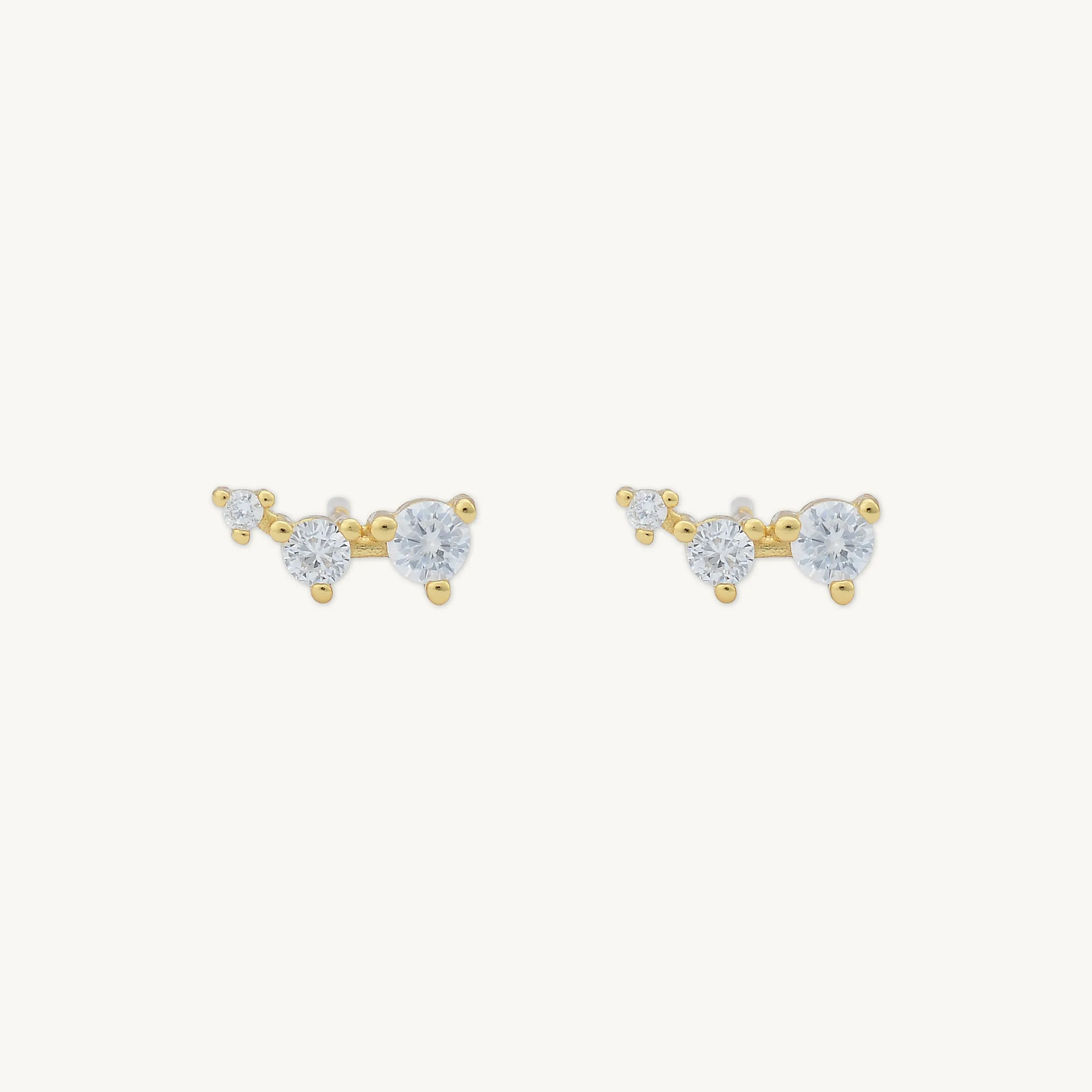 Trio Sapphire Stud Earrings