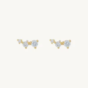 Trio Sapphire Stud Earrings