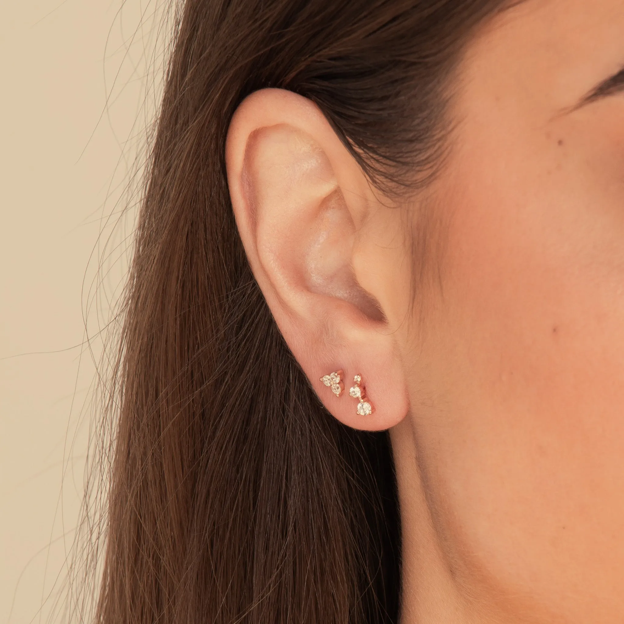 Trio Sapphire Stud Earrings