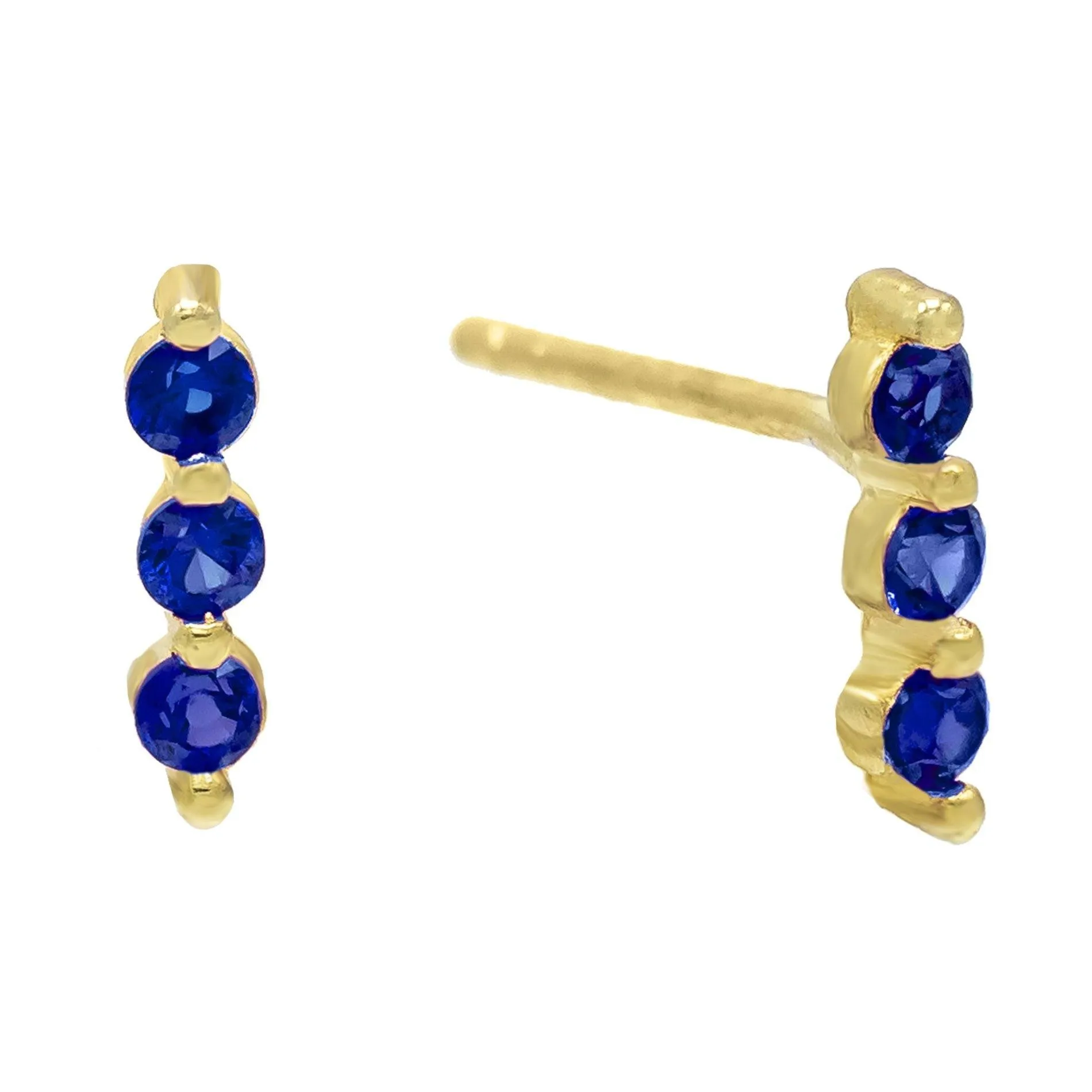 Triple Bezel Stud Earring