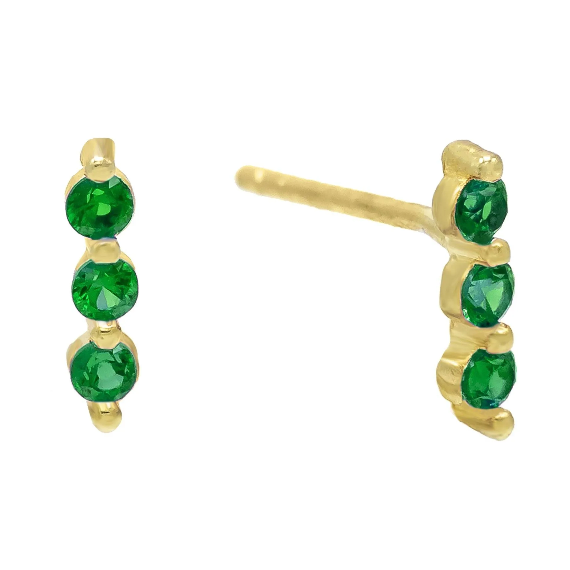 Triple Bezel Stud Earring