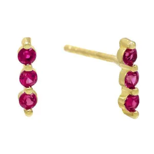 Triple Bezel Stud Earring