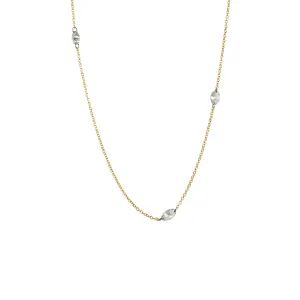 Triple "Floating" Oval Diamond Necklace