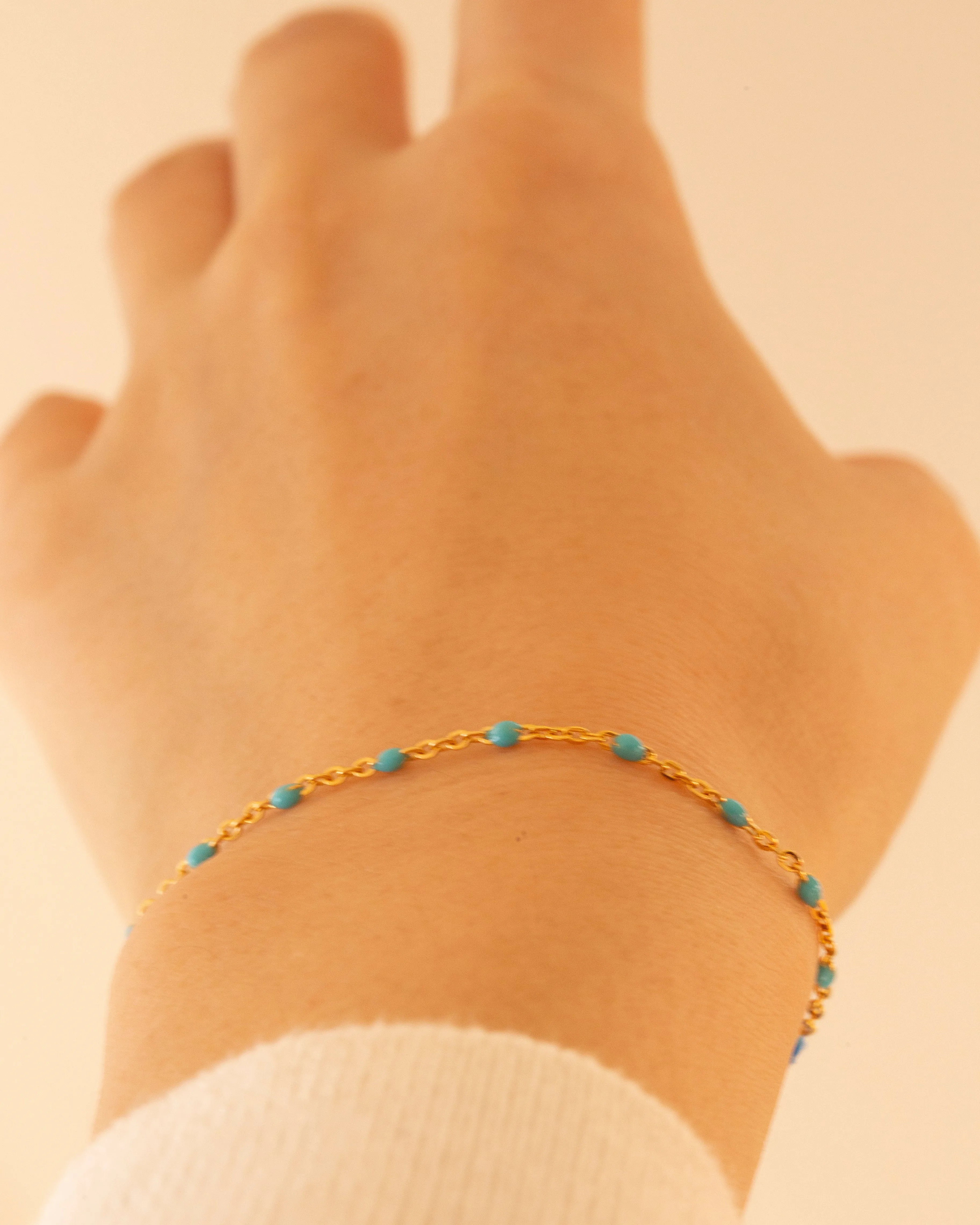 Turquoise Enamel Station Bracelet / Amethyst Enamel Station Bracelet
