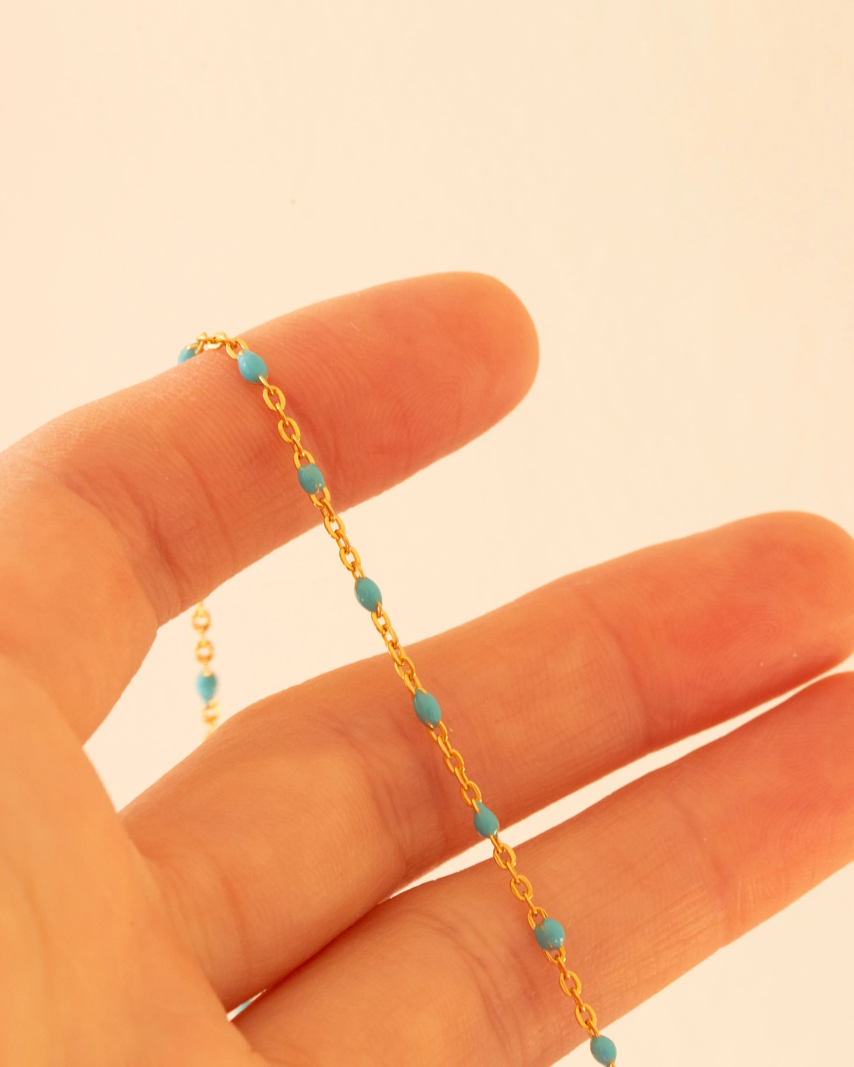 Turquoise Enamel Station Bracelet / Amethyst Enamel Station Bracelet