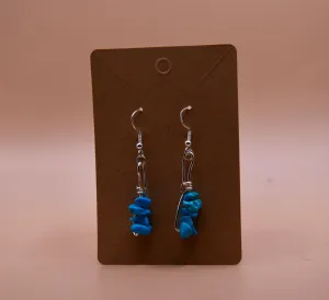 Turquoise Howlite Chip Earrings