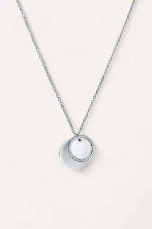 Twin Coin Necklace  (Silver)