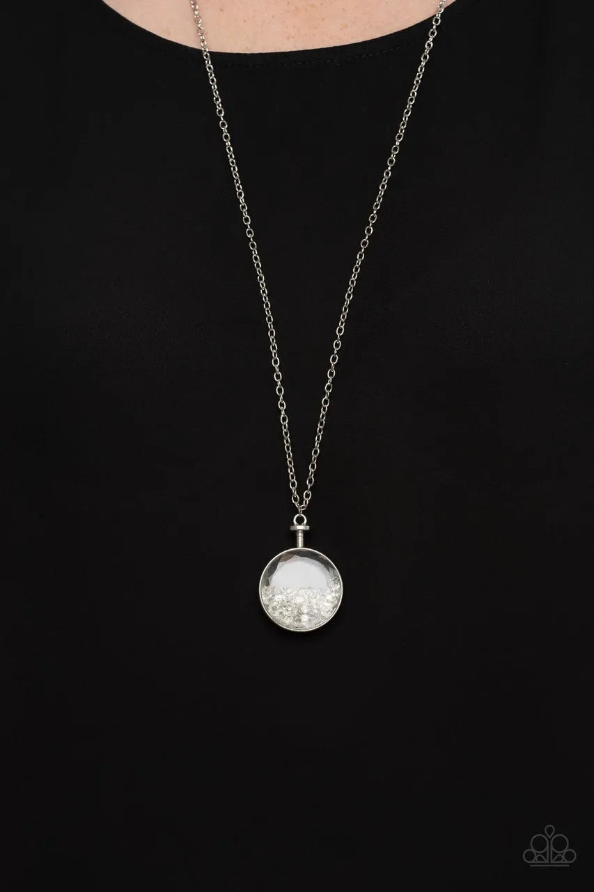 Twinkly Treasury White Paparazzi Necklace