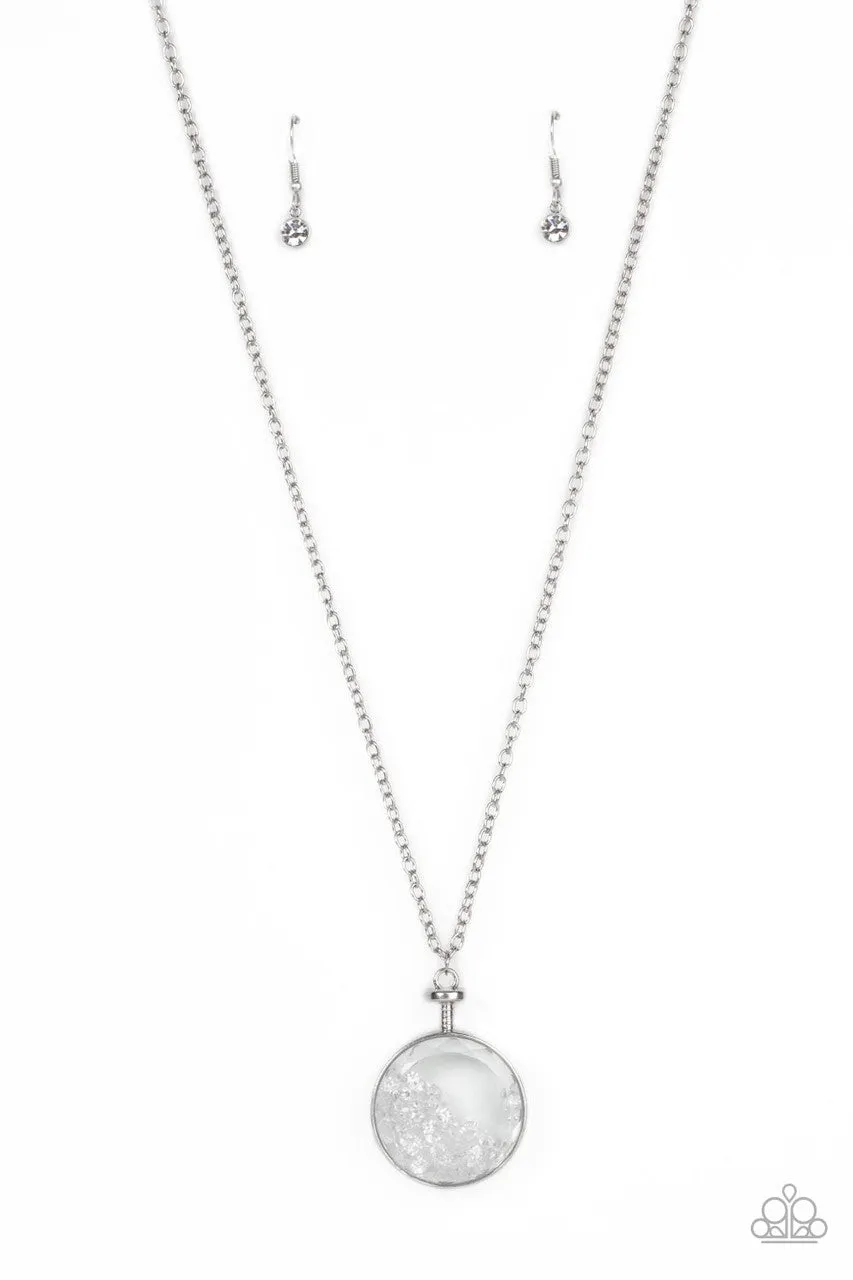 Twinkly Treasury White Paparazzi Necklace