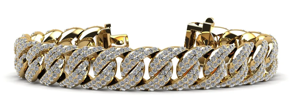 Two Row Graduated Diamond Bracelet with 7.95 ct.(finished) 1.3mm, 1.4mm