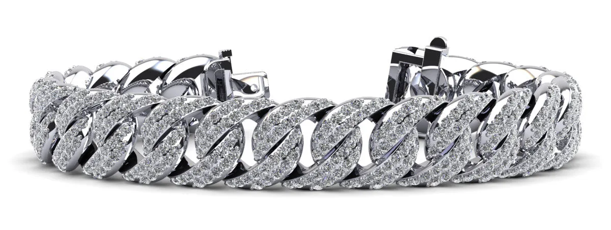 Two Row Graduated Diamond Bracelet with 7.95 ct.(finished) 1.3mm, 1.4mm