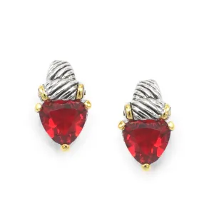 TWO TONE SIAM CRYSTAL CLASSIC STUD EARRINGS # 4110ER-TTSIAM(FD16)