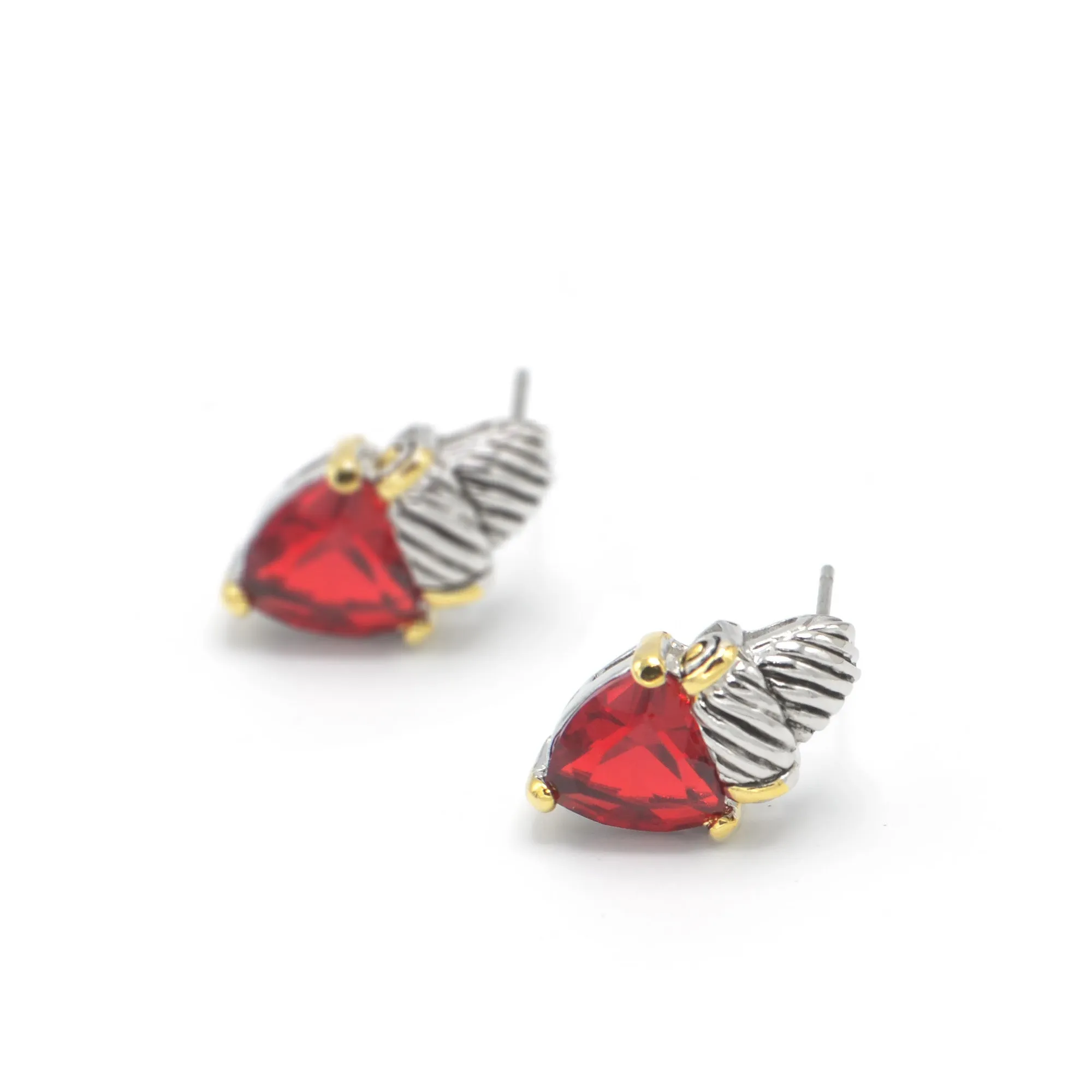 TWO TONE SIAM CRYSTAL CLASSIC STUD EARRINGS # 4110ER-TTSIAM(FD16)