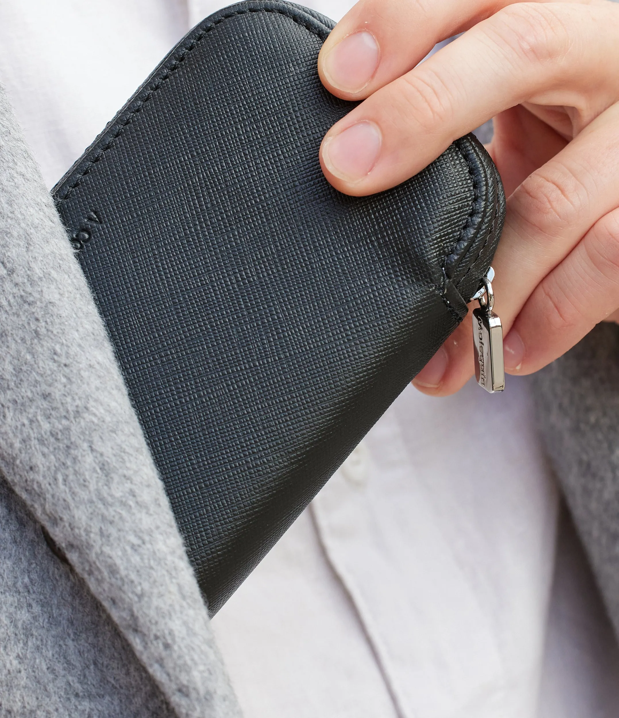two-watch pouch, saffiano