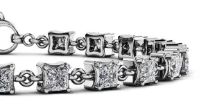 Unique Princess Cut Diamond Link Tennis Diamond Bracelet with 1.40 ct.(finished) 2mm