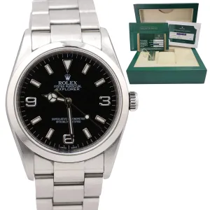 UNPOLISHED 2008 REHAUT Rolex Explorer I Black Stainless Steel 114270 36mm Watch