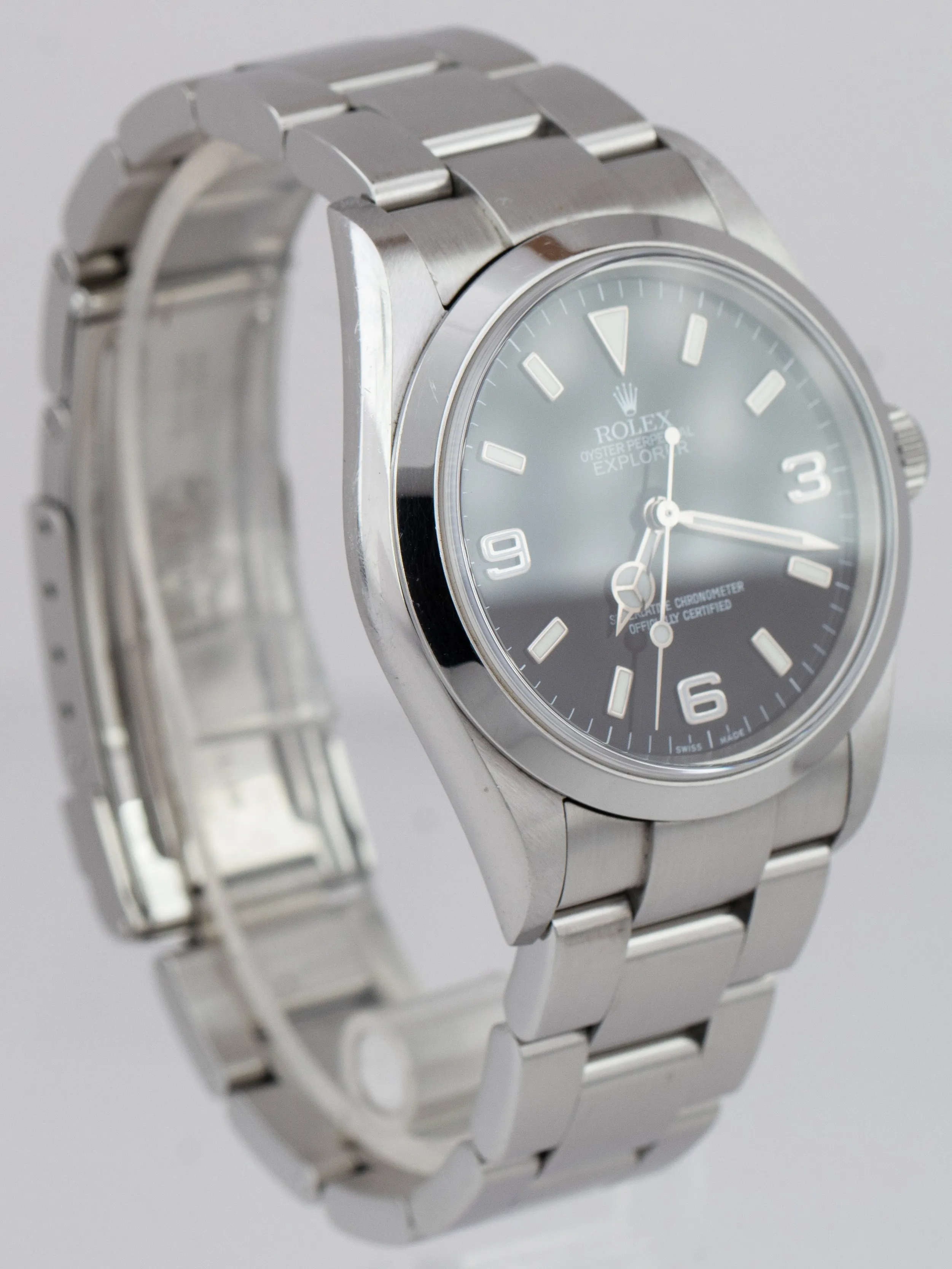 UNPOLISHED Rolex Explorer I Black Stainless Steel 114270 36mm Watch BOX PAPERS