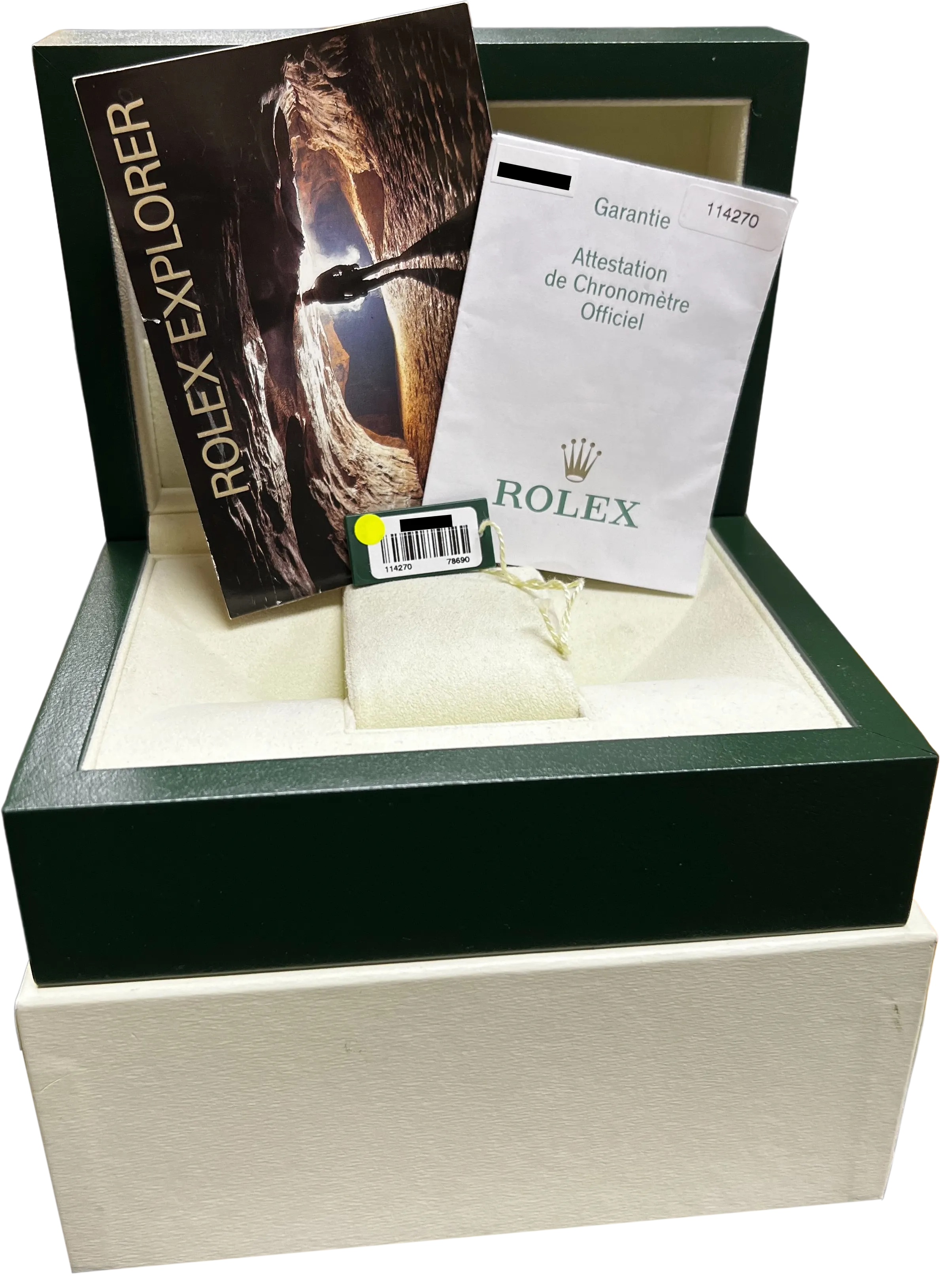 UNPOLISHED Rolex Explorer I Black Stainless Steel 114270 36mm Watch BOX PAPERS