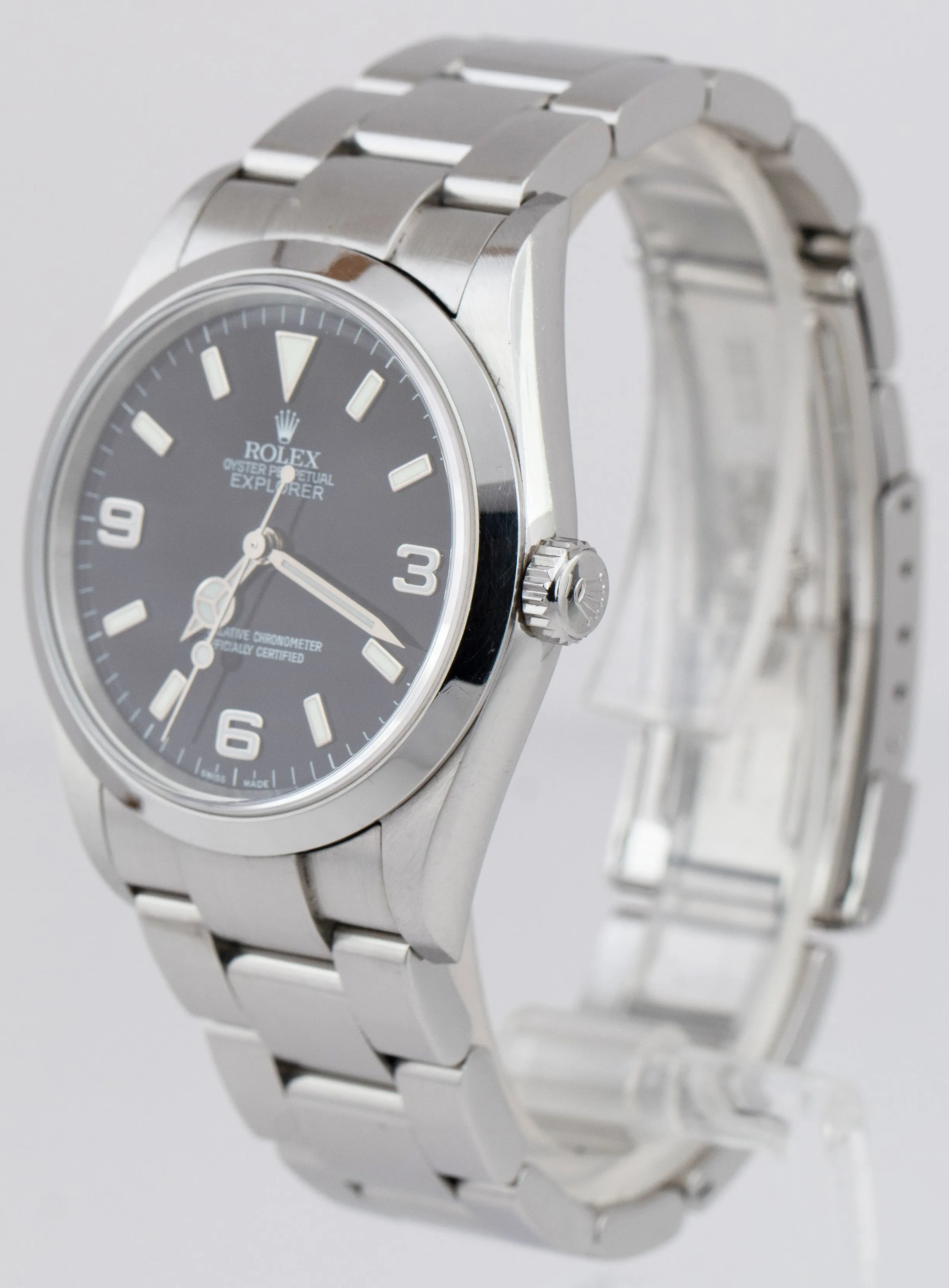 UNPOLISHED Rolex Explorer I Black Stainless Steel 114270 36mm Watch BOX PAPERS